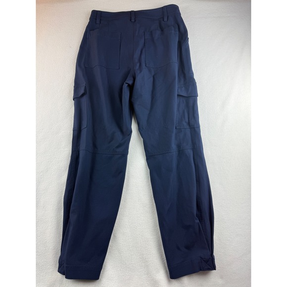 Banana Republic Navy Blue Cargo Pants Women Size 6L Flat Front Utility - Picture 2 of 6